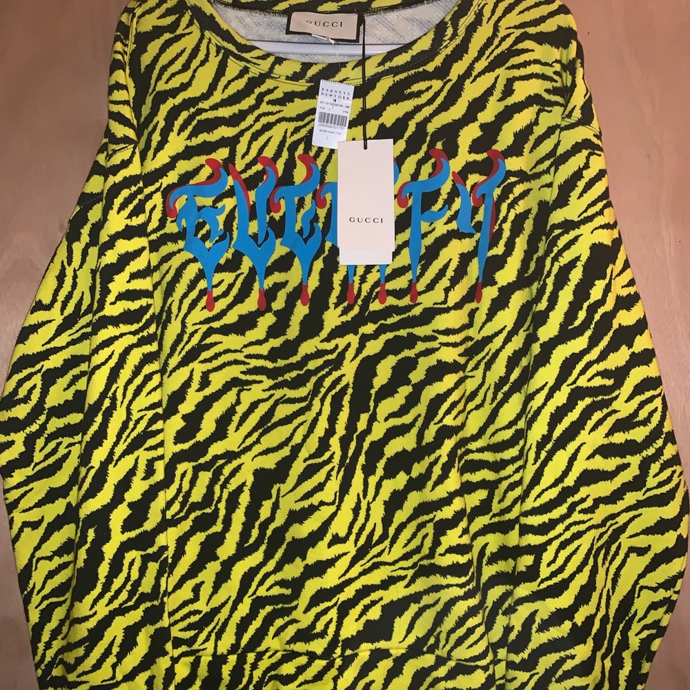 Gucci oversized fit   tiger cotton print jersey